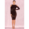 Long Sleeve Dress Black Lace Bandage Dress